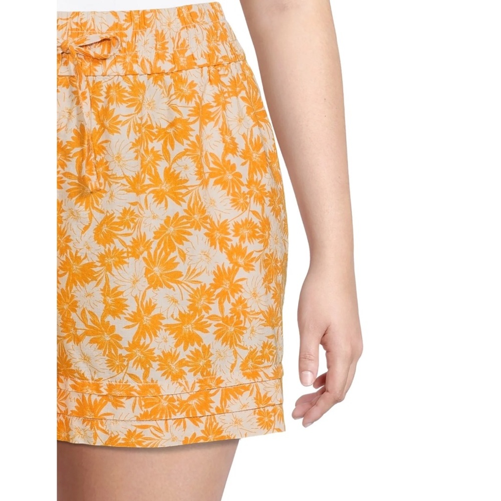 Terra & Sky Orange and White Floral Skirt